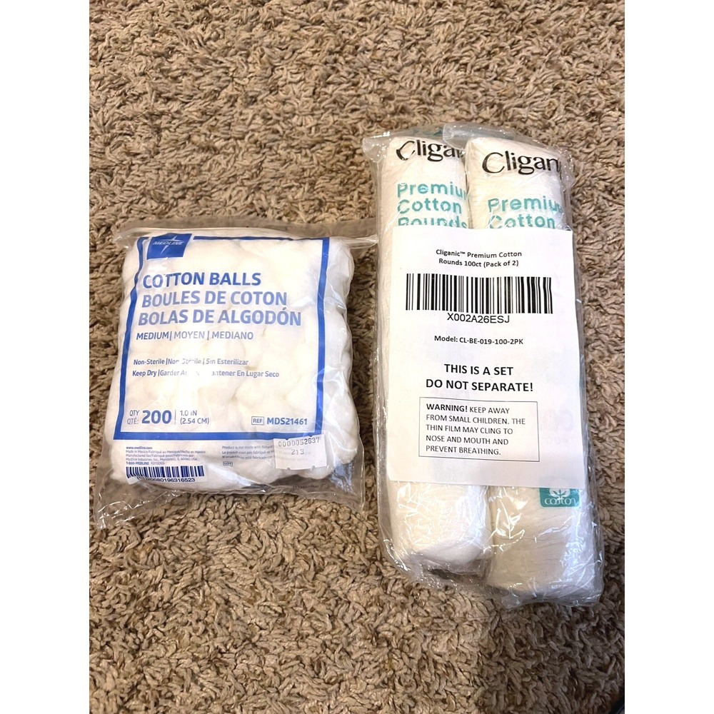 Premium Cotton Rounds for Face‎ 200 Count - Makeup Remover Pads & Cotton Balls